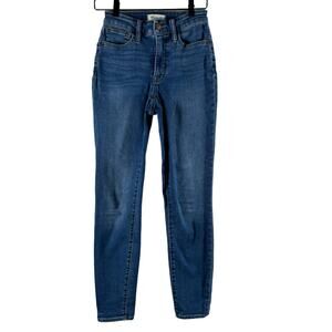Madewell Womens Curvy Roadtripper Jeans Med Wash Skinny Mid Rise NJ281 25 Tall